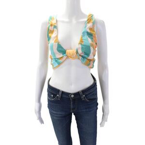 Nomads Womens Playa Bikini Top - Expressivo Print And Peach Size 4XL